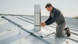 Sortie de toiture sur bac acier : pose et étanchéité